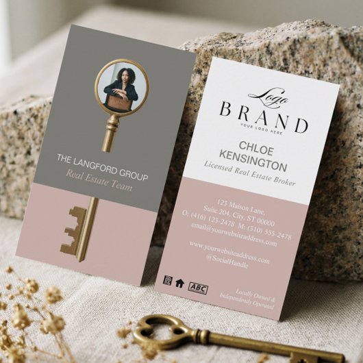 Elegant Home Real Estate Key Professional Photo 名刺