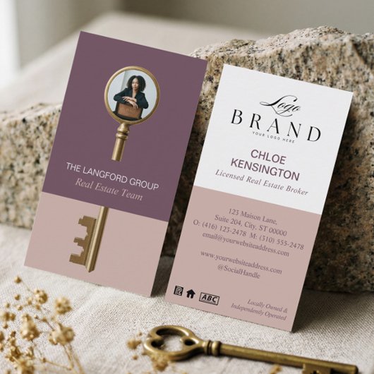 Elegant Home Real Estate Key Professional Photo 名刺