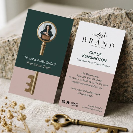Elegant Home Real Estate Key Professional Photo 名刺