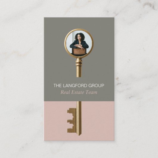 Elegant Home Real Estate Key Professional Photo 名刺 (正面)