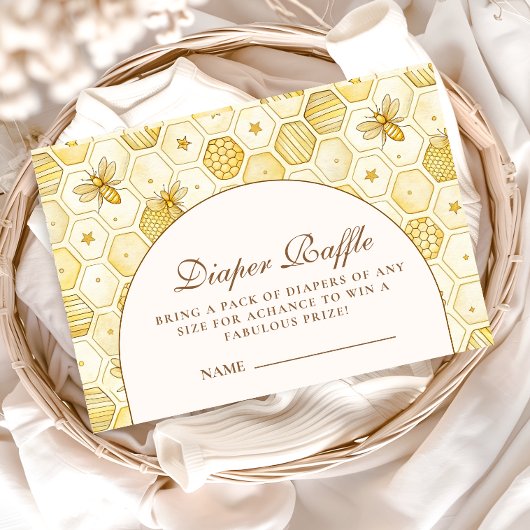 Elegant Honeycomb Bee Diapper Raffle エンクロージャーカード