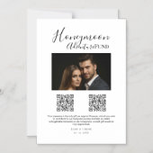 Elegant Honeymoon Fund QR Code Wedding Sign photo マグネット招待状 (正面)