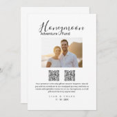 Elegant Honeymoon Fund QR Code Wedding Sign photo 招待状 (正面/裏面)