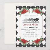 Elegant Horse Birthday Invitation 招待状 (正面/裏面)
