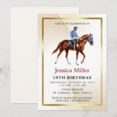Elegant Horse Birthday Invitation 招待状 (正面/裏面)