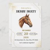 Elegant Horse Derby Party Invitation (正面/裏面)