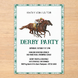 Elegant Horse Derby Party Invitation アクリル招待状