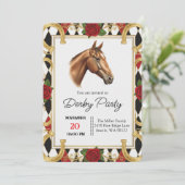 Elegant Horse Derby Party Invitation 招待状 (スタンド正面)