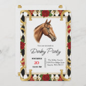 Elegant Horse Derby Party Invitation 招待状 (正面/裏面)