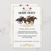 Elegant Horse Derby Party Invitation 招待状 (正面/裏面)