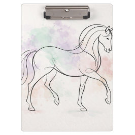 Elegant Horse Line Art Pastel Illustration クリップボード