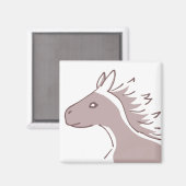 Elegant Horse Magnet - Graceful Line Art マグネット (正面/裏面)