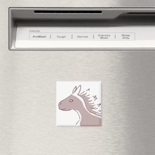 Elegant Horse Magnet - Graceful Line Art マグネット (インサイチュ (食洗機))