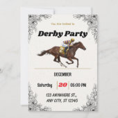 Elegant Horse Racing Derby Party Invitation (正面)