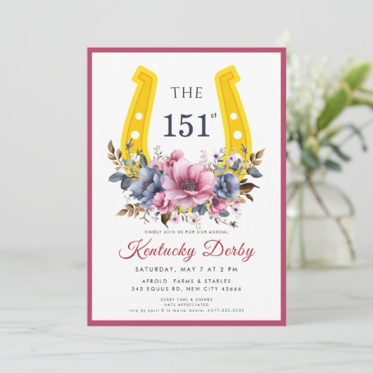 Elegant horse racing & equestrian theme 招待状 (スタンド正面)