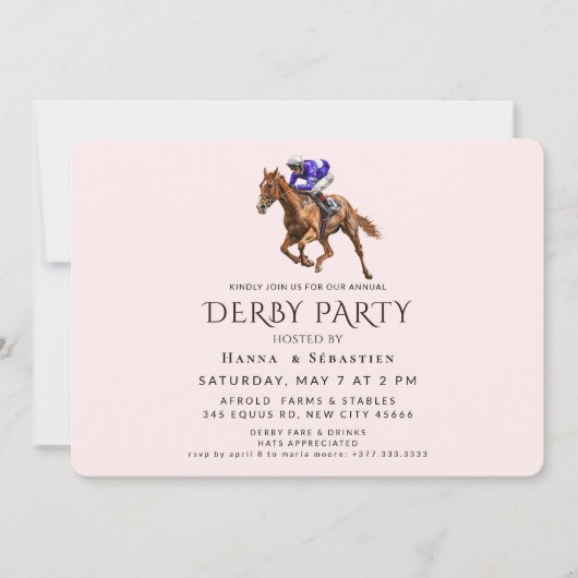 Elegant Horse Racing Garden Party Invitation 招待状 (正面)