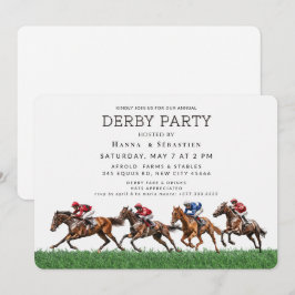 Elegant Horse Racing Garden Party Invitation 招待状