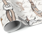 Elegant Horse Riders Belts and Bows Beige Script ラッピングペーパー (ロールコーナー)
