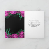 Elegant Hot Pink Flowers Birthday Party  カード (内部)