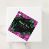 Elegant Hot Pink Flowers Birthday Party フェイバータグ (インサイチュ)