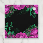 Elegant Hot Pink Flowers Birthday Party フェイバータグ (裏面)
