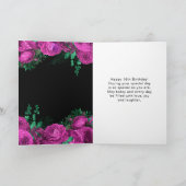 Elegant Hot Pink Flowers Sweet Sixteen カード (内部)