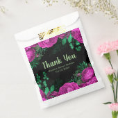 Elegant Hot Pink Flowers Sweet Sixteen フェイバーバッグ (封をした状態)