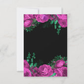 Elegant Hot Pink Flowers Sweet Sixteen 出欠カード (裏面)