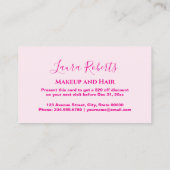 Elegant Hot Pink Glitter Chic 割引カード (裏面)