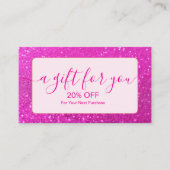 Elegant Hot Pink Glitter Chic 割引カード (正面)