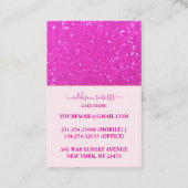 Elegant Hot Pink Glitter Chic Cake Care  名刺 (裏面)
