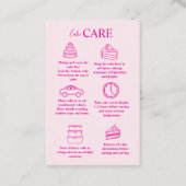 Elegant Hot Pink Glitter Chic Cake Care  名刺 (正面)