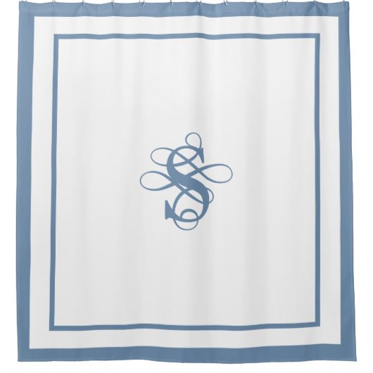 Elegant Hotel Chic Stylish Monogram シャワーカーテン (正面)