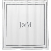 Elegant Hotel Chic Stylish Monogram Ampersand シャワーカーテン (正面)