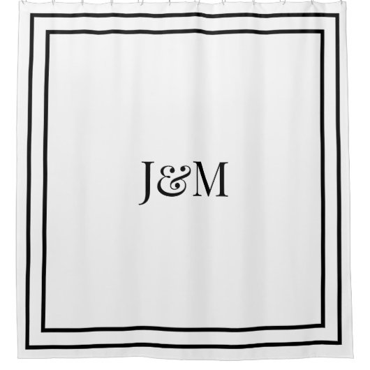 Elegant Hotel Chic Stylish Monogram Ampersand シャワーカーテン (正面)