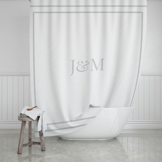 Elegant Hotel Chic Stylish Monogram Ampersand シャワーカーテン