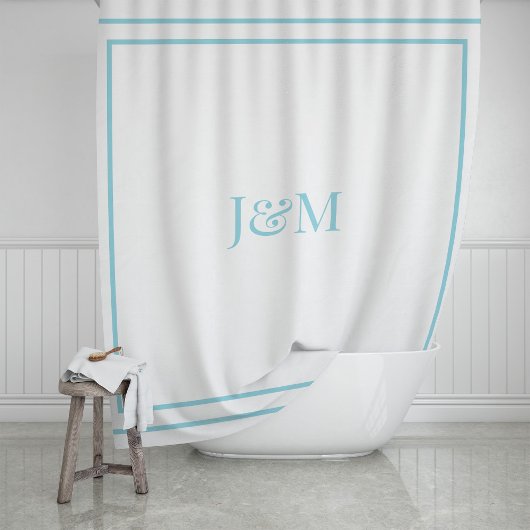 Elegant Hotel Chic Stylish Monogram Ampersand シャワーカーテン