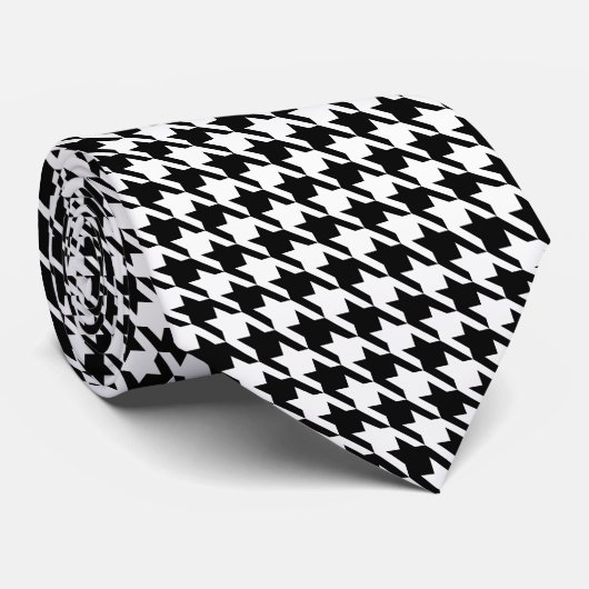 Elegant Houndstooth Pattern [white & custom color] ネクタイ (ロール)
