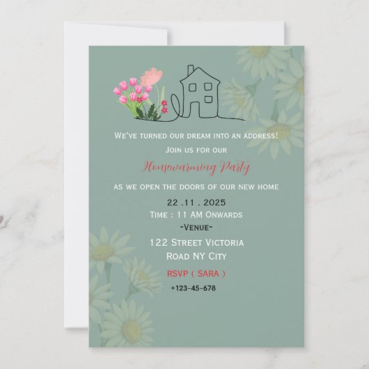 Elegant Housewarming Party Invitation 招待状 (正面)