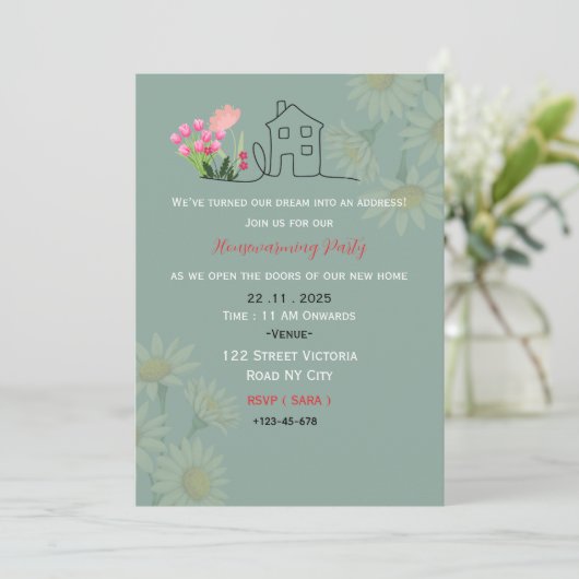 Elegant Housewarming Party Invitation 招待状 (スタンド正面)