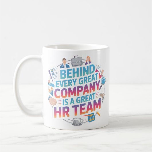 Elegant HR Team Appreciation Quote Design コーヒーマグカップ (左)