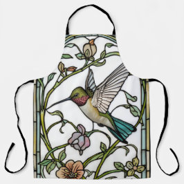 Elegant hummingbird artwork botanical boho chic エプロン