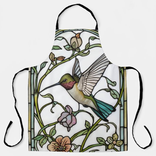 Elegant hummingbird artwork botanical boho chic エプロン (正面)