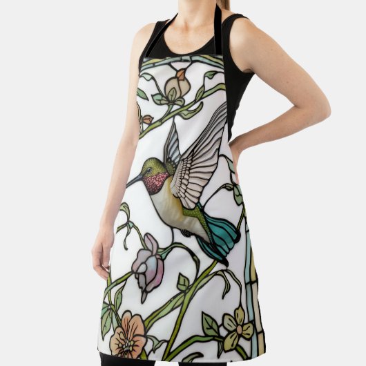 Elegant hummingbird artwork botanical boho chic エプロン (インサイチュ)