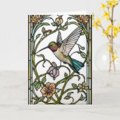 Elegant hummingbird artwork botanical boho chic カード (黄色い花)