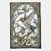 Elegant hummingbird artwork botanical boho chic キッチンタオル (縦)