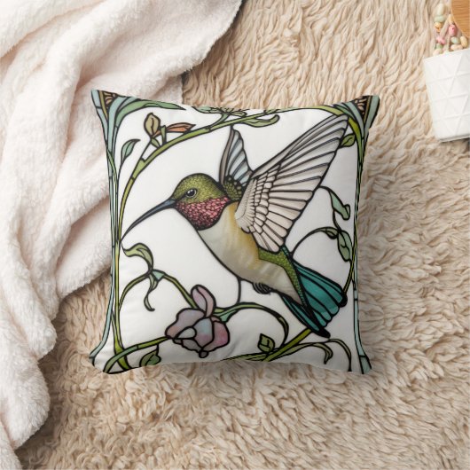 Elegant hummingbird artwork botanical boho chic クッション (ブランケット)