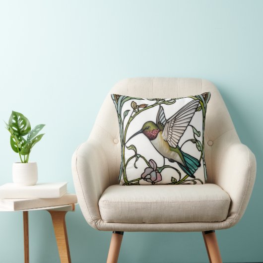 Elegant hummingbird artwork botanical boho chic クッション (椅子)