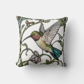 Elegant hummingbird artwork botanical boho chic クッション (正面)