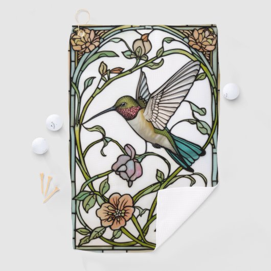 Elegant hummingbird artwork botanical boho chic ゴルフタオル (インサイチュ)